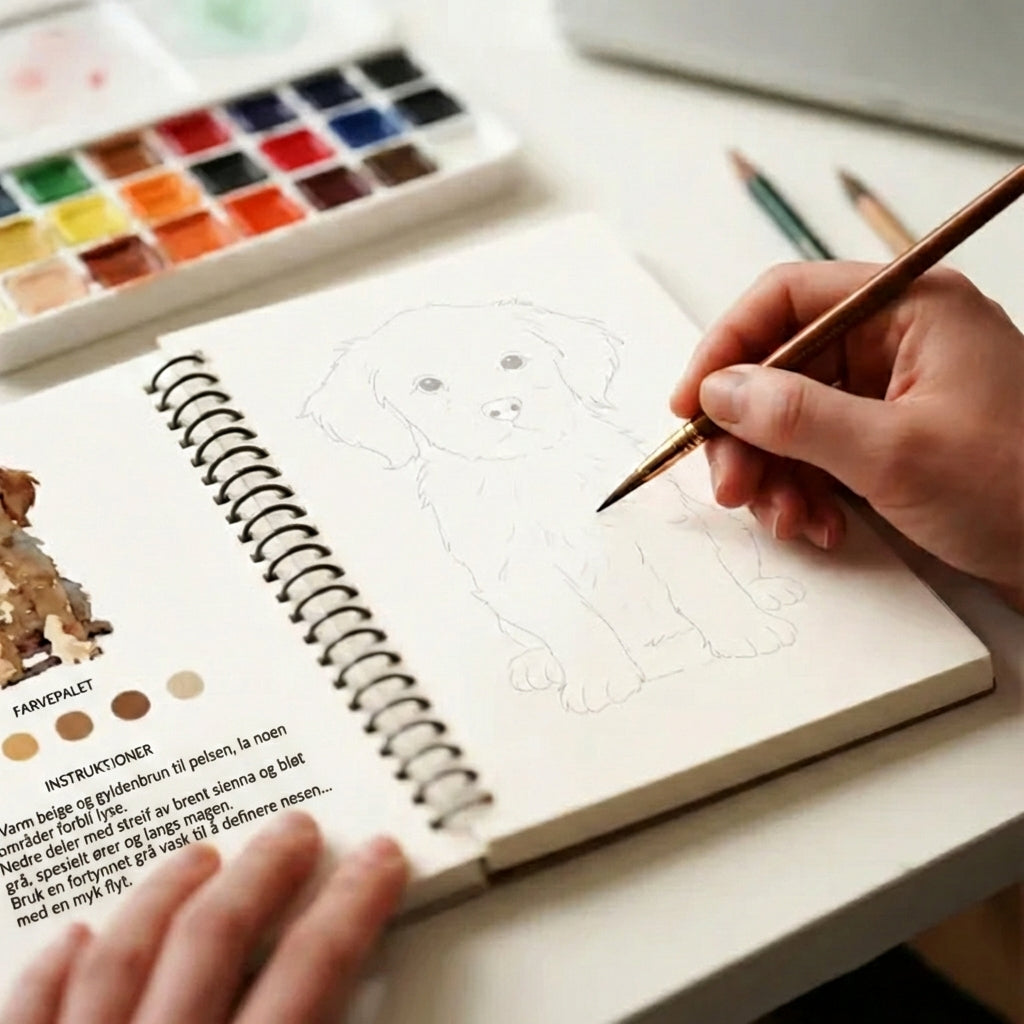 Komplett sett for akvarellmaling